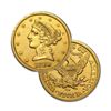 Image 1 : $5 Liberty Gold - Half Eagle - 1839 to 1908 - Random date