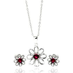 Silver CZ Necklaces Sets .925 Sterling Jewelry sts00431