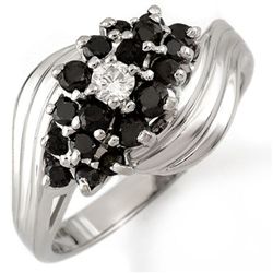Natural 0.65 ctw Black Diamond Bridal Ring 10k Gold