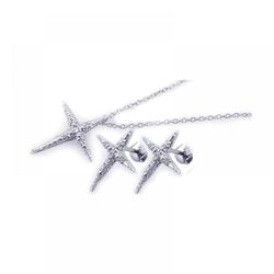 Silver CZ Necklaces Sets .925 Sterling Jewelry sts00199