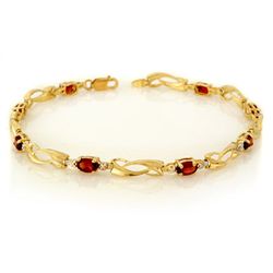 Genuine 2.02 ctw Garnet & Diamond Bracelet Yellow Gold