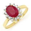 Image 1 : Genuine 1.78 ctw Ruby & Diamond Ring 10K Yellow Gold