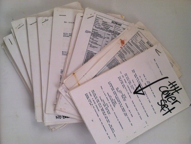 Scream Original Script/Revised Pages/Production Notes/Call Sheets