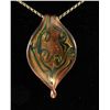 Image 1 : 14.82GRAMS GLITTER QUARTZ GLASS FILLED LEAF PENDANT