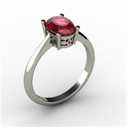 Garnet 1.40 ctw Ring 14kt White Gold