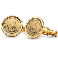 2012 1/10 oz Gold Krugerrands Cuff Links (Polished Plai