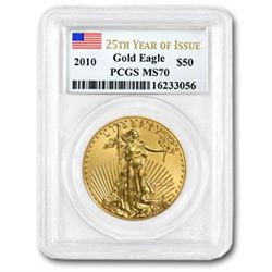 2010 1 oz Gold American Eagle MS-69 PCGS (25th Year of