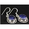 Image 2 : SAPPHIRE CORRUNDUM 40.28CTW SILVER HOOK EARRING