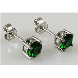 Green Tsavorite 1.00ctw Silver Stud Earring 0.50g