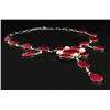 Image 2 : RUBY CORRUNDUM 79.98GRAMS SILVER STATEMENT NECKLACE