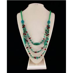 Gushing Sky Blue Turquoise 408.00ctw Beads Necklace