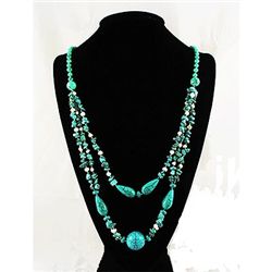 Gushing Sky Blue Turquoise 457.01ctw Beads Necklace