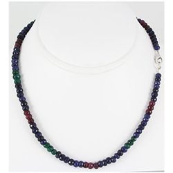 148.07ctw Natural Multi-Color Rondelles Necklace