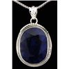 Image 1 : SAPPHIRE CORRUNDUM 59.67CTW SILVER PENDANT