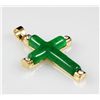 Image 2 : JADE CROSS 3.20GRAMS IN GOLD PLATED PENDANT