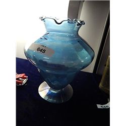 BLUE GLASS VASE