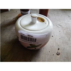 COVERED DISH - ROYAL WORCESTER, CLOI BROWN VASE DARK BLUE WEDGEWOOD PITCHER- as-is, VINEGAR BOTTLE  