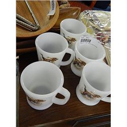 FIRE KING CUPS - MALLARD DUCK - 5 TOTAL