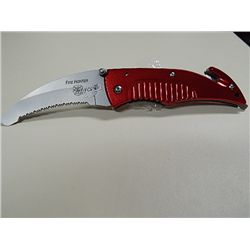 KNIFE - FIRE FIGHTER - RED - FOLDING  - YCS3671