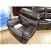 Image 1 : LEATHER ROCKER / RECLINING CHAIR - BROWN - NEW