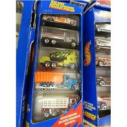 NEW HOT WHEELS - SOME PACKAGES DAMAGED SOME MINT - PACK SET OF 5 CARS - 1 BOX PER LOT