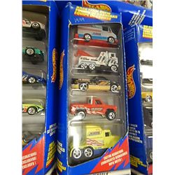 NEW HOT WHEELS - SOME PACKAGES DAMAGED SOME MINT - PACK SET OF 5 CARS - 1 BOX PER LOT