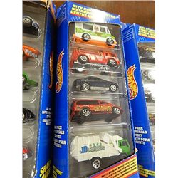 NEW HOT WHEELS - SOME PACKAGES DAMAGED SOME MINT - PACK SET OF 5 CARS - 1 BOX PER LOT