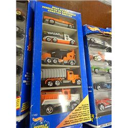 NEW HOT WHEELS - SOME PACKAGES DAMAGED SOME MINT - PACK SET OF 5 CARS - 1 BOX PER LOT