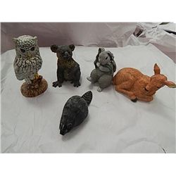 ORNAMENT ANIMALS - 7 TOTAL