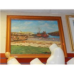 PICTURE - OIL ON BOARD - BOATS