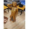 Image 1 : UNIQUELY CARVED WOOD LADY WITH ROBE STATUE