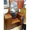 Image 3 : VINTAGE VANITY WITH OVAL MIRROR - 2 DOOR & 1 DRAWER