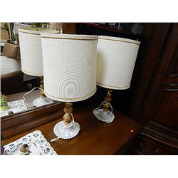 WOOD & MILK GLASS LAMPS - 2