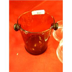 AMBER GLASS ICE BUCKET