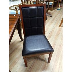 CHERRY WOOD FRAMED LEATHER DINING CHAIR - NEW - 4 X BID