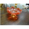 Image 1 : ART GLASS - ORANGE GLASS ON PEDESTAL