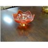 Image 2 : ART GLASS - ORANGE GLASS ON PEDESTAL