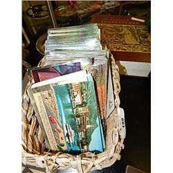 BASKET ASSORTED POST CARD PUZZLES & OTHERS