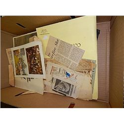 BOX OF ASSORTED VINTAGE NEWSPAPER CLIPPINGS