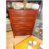 Image 1 : HIGH BOY DRESSER - 5 DRAWR - MAHOGANY