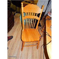 OAK DINING CHAIRS - SOLID HARDWOOD - BID X 6