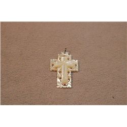 Vintage Mother Of Pearl Cross Pendant