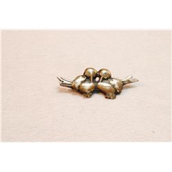 Sterling Silver Love Birds Brooch