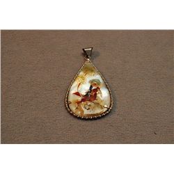 Very Detailed Double Sided Pendant With Sterling Silver Frame