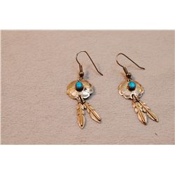 Sterling Silver Turquoise Dreamcatcher Earrings