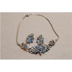 Gorgeous Vintage Coro Rhinestone Necklace And Earrings Set