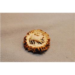 Vintage Hand Carved Antler Brooch
