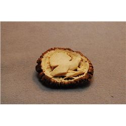 Vintage Hand Carved Antler Brooch