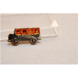 Sterling Silver School Bus Brooch