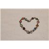 Image 1 : Sterling Silver Multi Stone Heart Bracelet